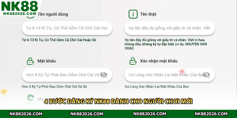 4 bước đăng ký NK88 dành cho người chơi mới
